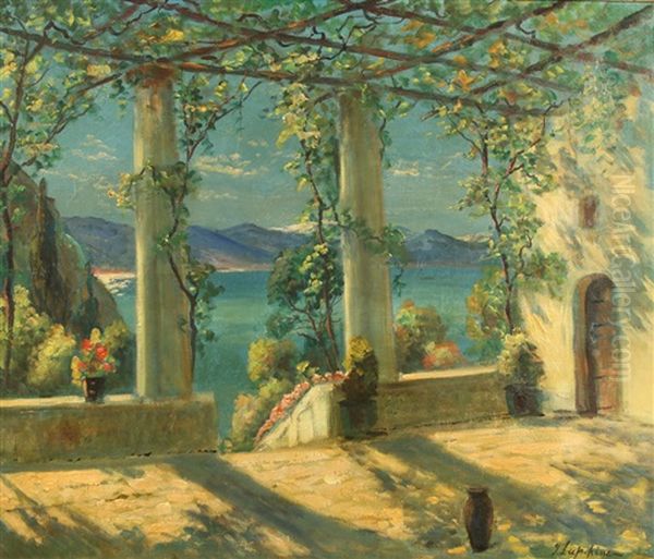 Amalfi Coast Oil Painting by Georgi Alexandrovich Lapchine