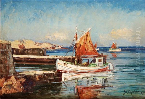 Les Pecheurs Oil Painting by Georgi Alexandrovich Lapchine