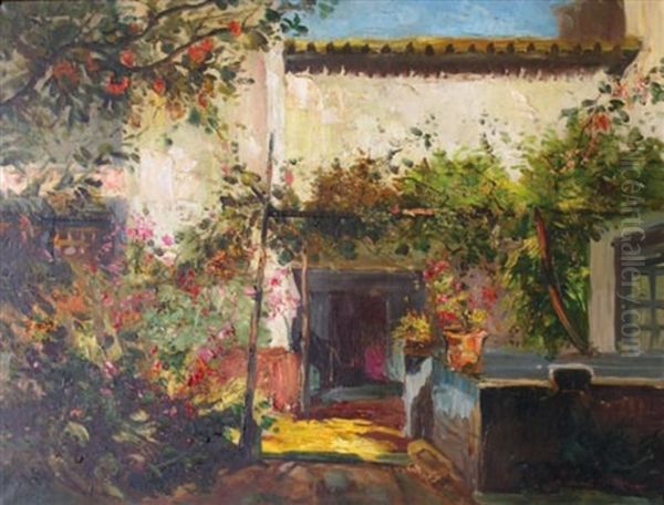 Jardin Mediterraneen Oil Painting by Georgi Alexandrovich Lapchine