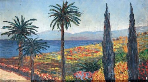 Jardin Sur La Cote D'azur Oil Painting by Georgi Alexandrovich Lapchine