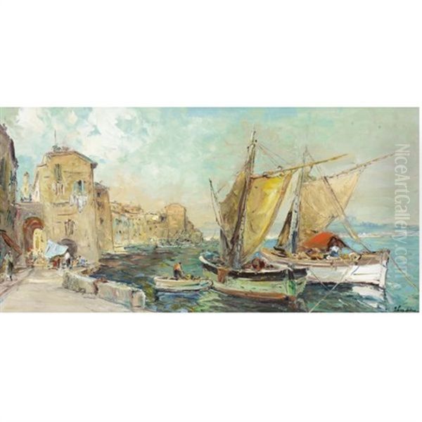 Mediterranean Port by Georgi Alexandrovich Lapchine