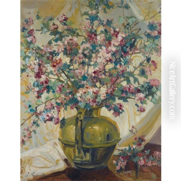 Still Life With Flowers Oil Painting by Georgi Alexandrovich Lapchine