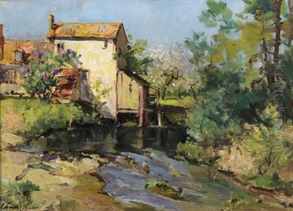 Le Moulin Oil Painting by Georgi Alexandrovich Lapchine