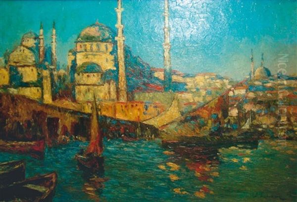 Constantinople Oil Painting by Georgi Alexandrovich Lapchine