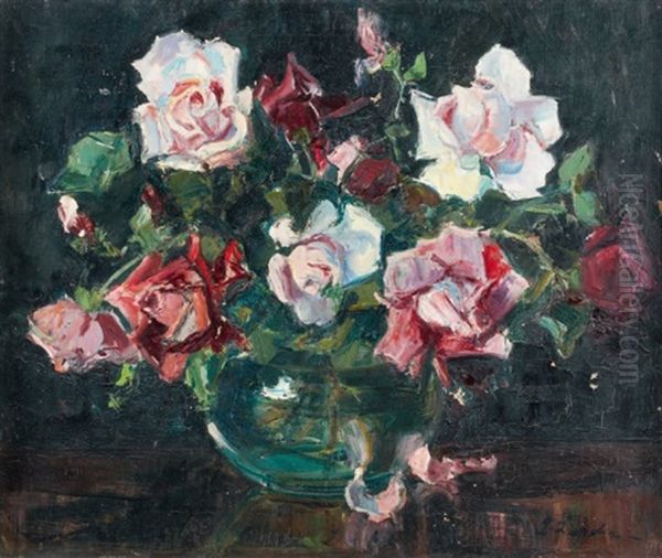 Bouquet De Roses by Georgi Alexandrovich Lapchine