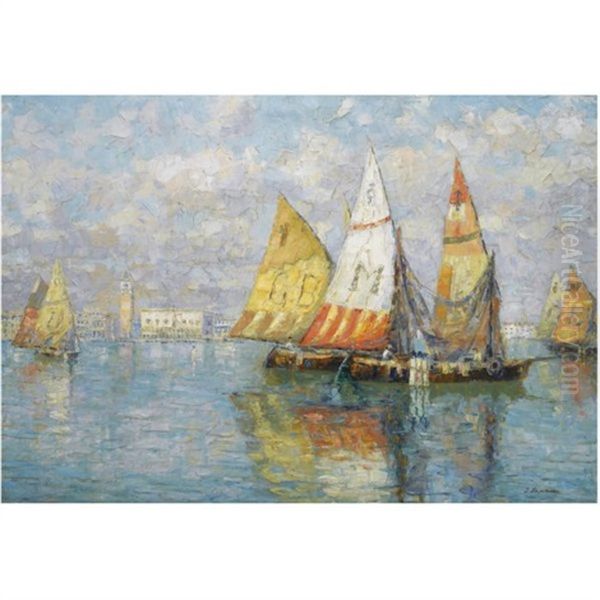 View Of Venice Oil Painting by Georgi Alexandrovich Lapchine