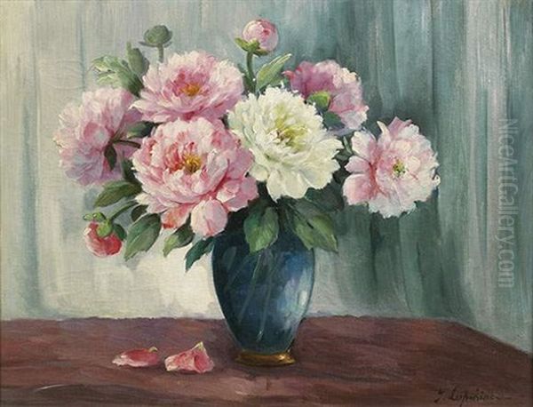 Bouquet De Fleurs Oil Painting by Georgi Alexandrovich Lapchine