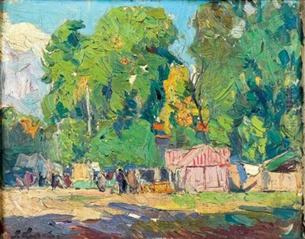 Vue Du Parc De Saint-cloud Oil Painting by Georgi Alexandrovich Lapchine