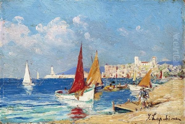 An Der Kuste Bei Cannes Oil Painting by Georgi Alexandrovich Lapchine