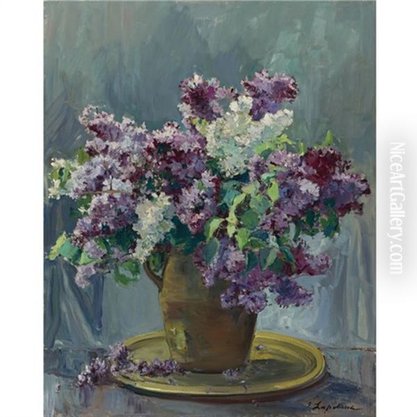 Vase Of Lilacs by Georgi Alexandrovich Lapchine