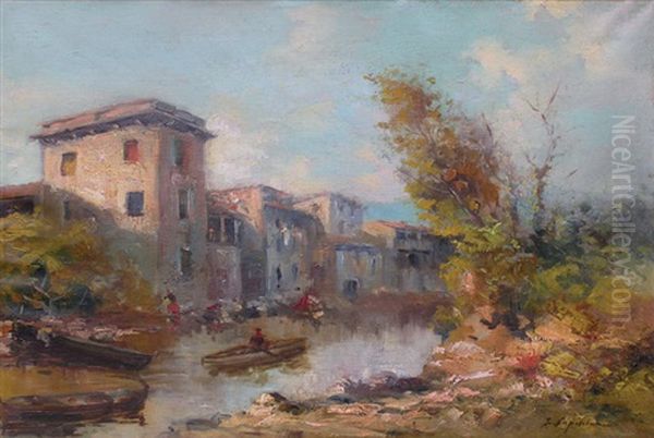 Vue D'italie Oil Painting by Georgi Alexandrovich Lapchine