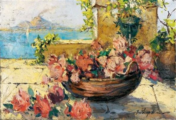 Fontaine Aux Roses Oil Painting by Georgi Alexandrovich Lapchine