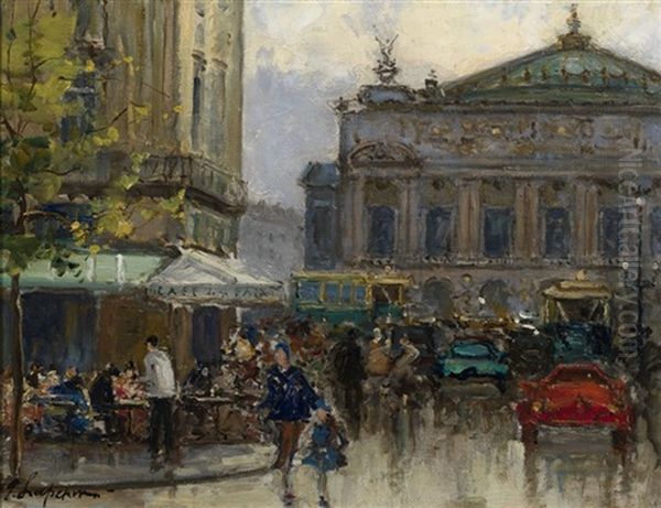 Opera In Paris Oil Painting by Georgi Alexandrovich Lapchine