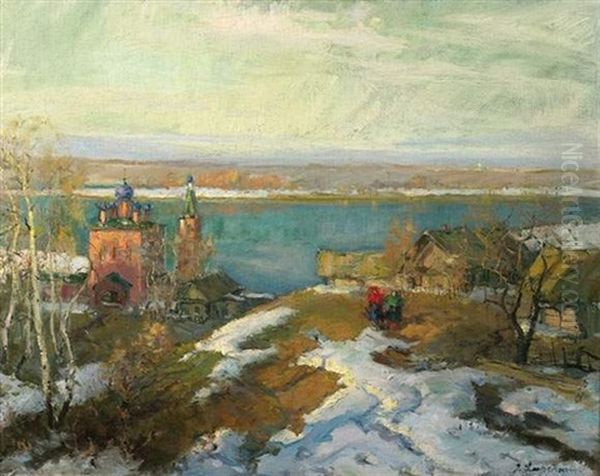 Paysage Russe Oil Painting by Georgi Alexandrovich Lapchine