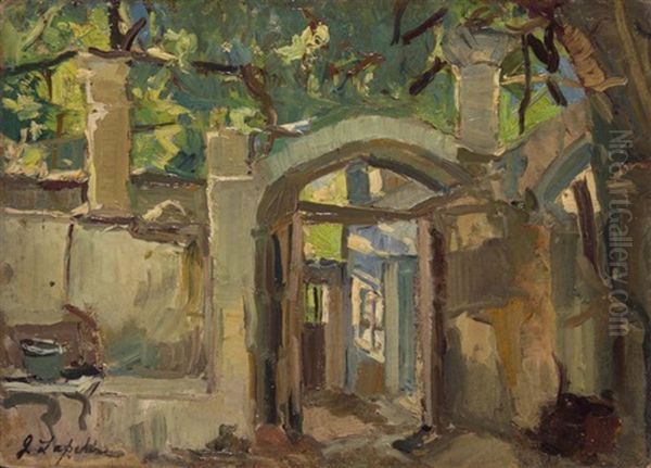 Mediterranean Villa Oil Painting by Georgi Alexandrovich Lapchine