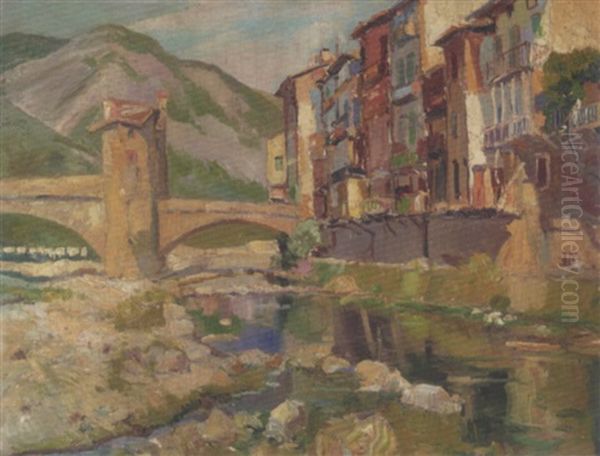 Provincial Riverside View by Georgi Alexandrovich Lapchine