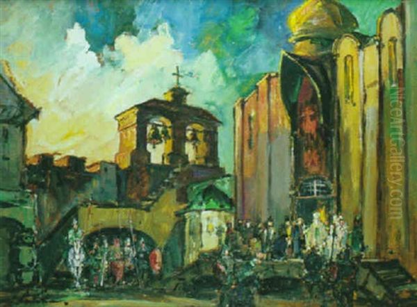 Le Mariage Orthodoxe Oil Painting by Georgi Alexandrovich Lapchine