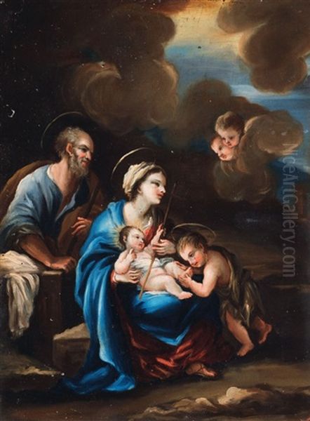 Sacra Famiglia Con San Giovannino Oil Painting by Niccolo Lapi