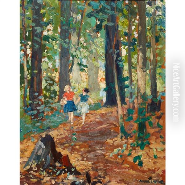 A Stroll Through The Woods by Andreas Christian Gottfried Lapine