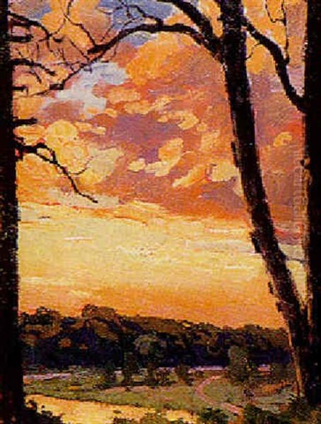 Untitled - Summer Sunset by Andreas Christian Gottfried Lapine