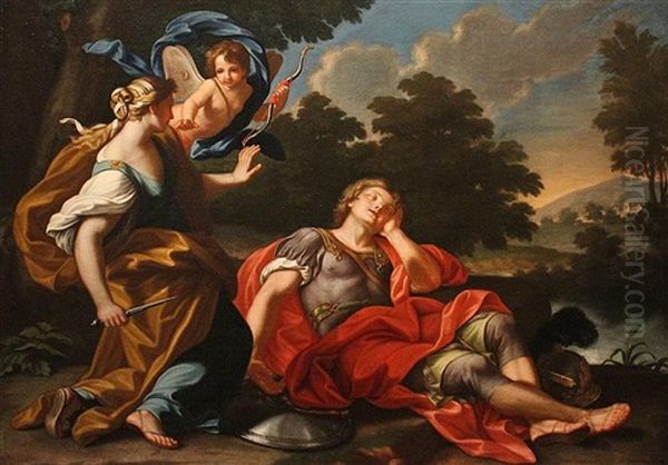 Armida And Rinaldo Oil Painting by Gaetano Lapis