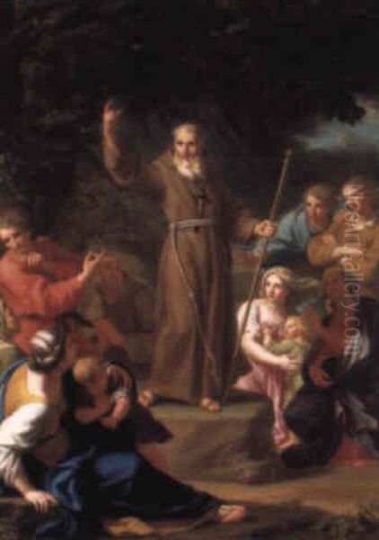 St. John Of Capistrano Preaching Oil Painting by Gaetano Lapis