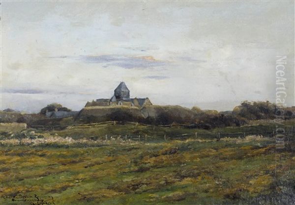 Feldlandschaft Mit Kloster Oil Painting by Antonio Georges Lapisgich