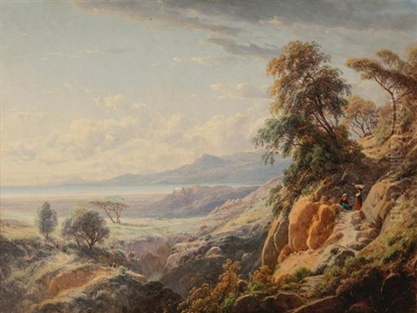 Paysage Mediterraneen Oil Painting by Louis Auguste Lapito