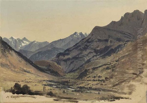 Vue Des Alpes Oil Painting by Louis Auguste Lapito