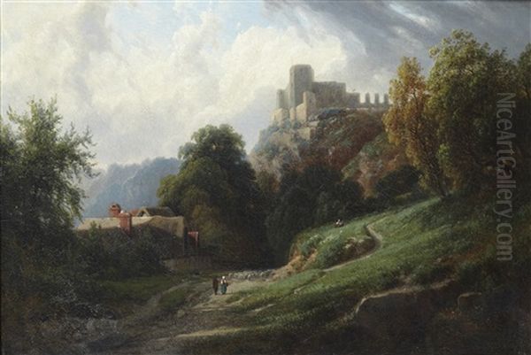 Vue Prise Aux Andelys Oil Painting by Louis Auguste Lapito