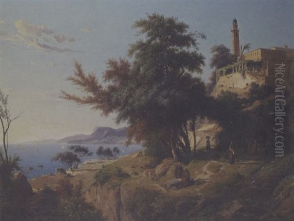 A View Of Spezio Oil Painting by Louis Auguste Lapito