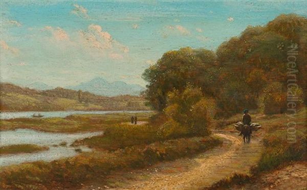 Flusslandschaft Mit Bauer Und Esel Oil Painting by Arres-Jules Lapoque