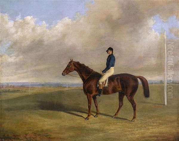 A Racehorse With Jockey Up Oil Painting by George Henry Laporte