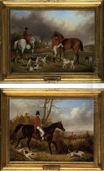 At The Meet (+ Drawing Cover; Pair) Oil Painting by George Henry Laporte