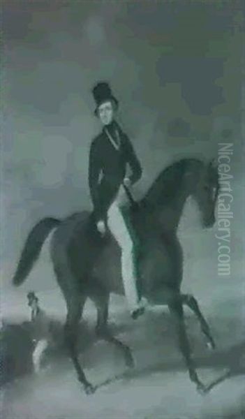 Portrait Of The Prince Consort Out Riding In Windsor Great Park Oil Painting by George Henry Laporte