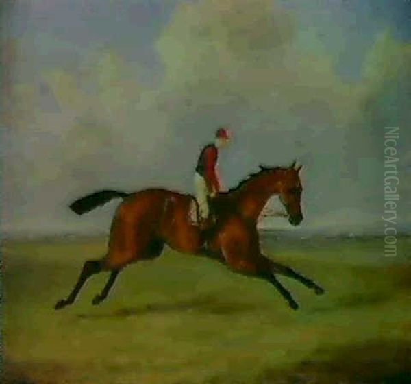 Gladiateur With Harry Grimshaw Up Oil Painting by George Henry Laporte