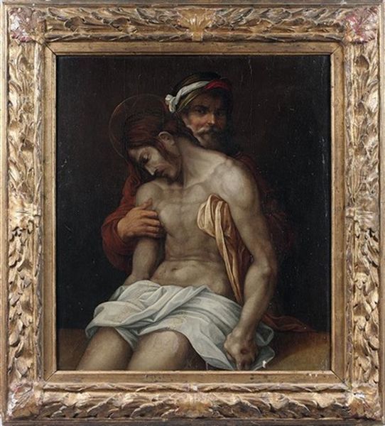 Le Christ Soutenu Par Joseph D'arimathie Oil Painting by Giovanni Antonio Lappoli