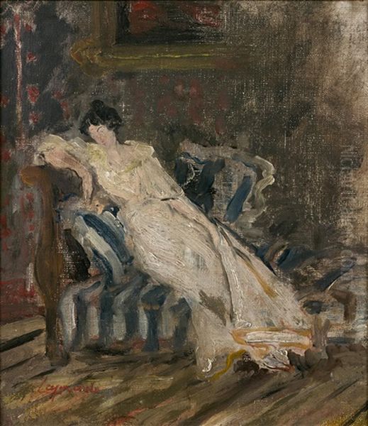 Elegante Dans Un Interieur Oil Painting by Pierre Laprade