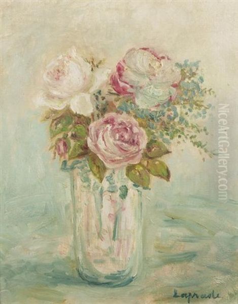 Bouquet De Roses Oil Painting by Pierre Laprade