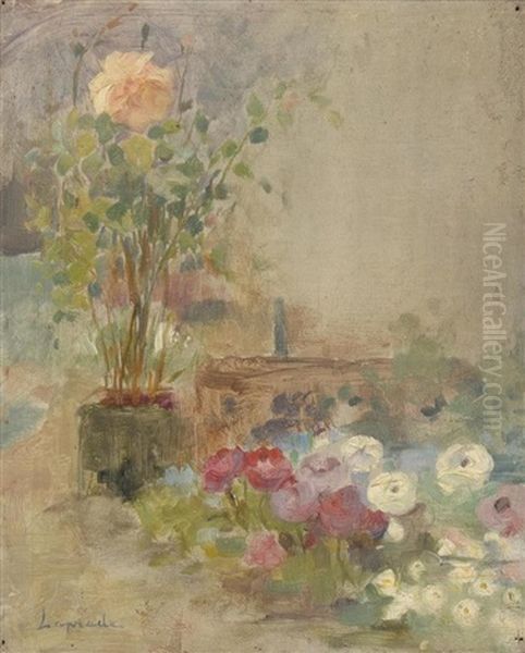 Rosier Et Roses Oil Painting by Pierre Laprade