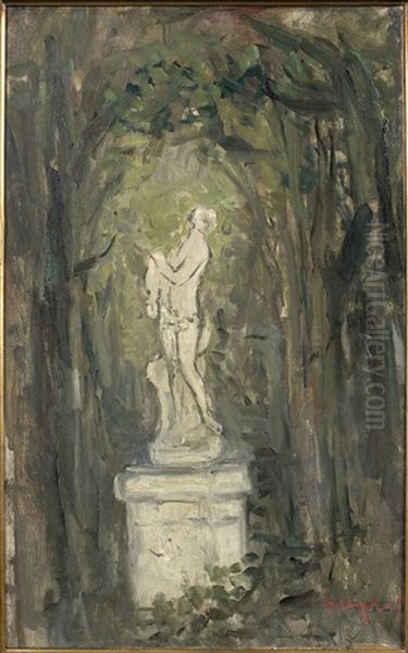 Statue Dans Un Sous-bois Oil Painting by Pierre Laprade