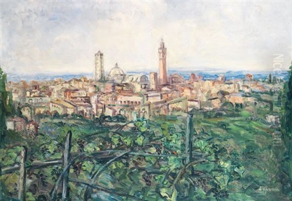 Vue De Sienne Oil Painting by Pierre Laprade