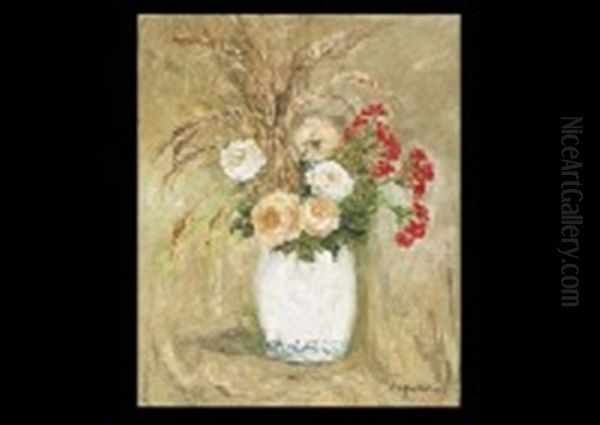 Bouquet De Fleurs Dans Un Vase Oil Painting by Pierre Laprade