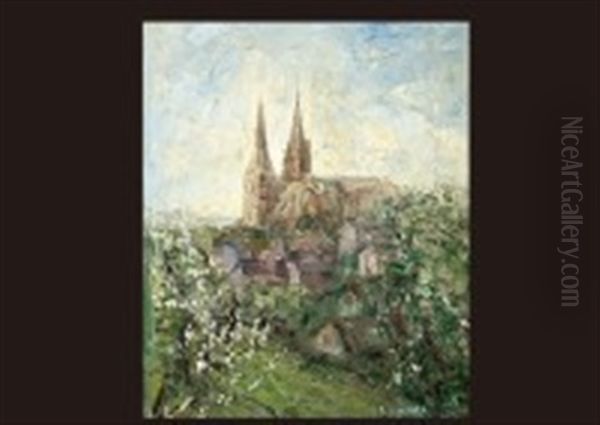 Chartres In Spring Oil Painting by Pierre Laprade