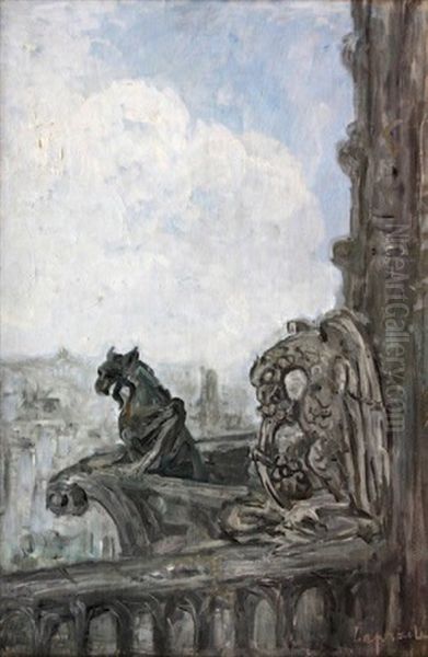 Chimere, Notre-dame Oil Painting by Pierre Laprade