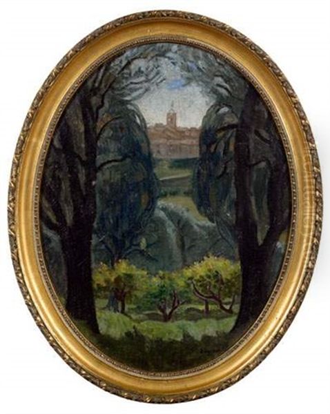 Paysage Arbore A L'eglise Oil Painting by Pierre Laprade