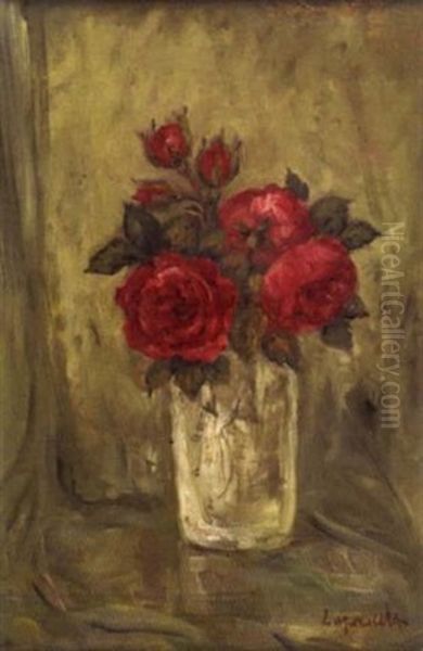 Bouquet De Roses Oil Painting by Pierre Laprade