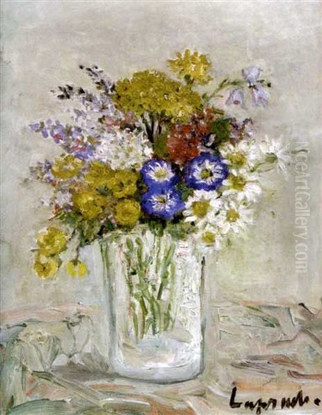 Fleurs Des Champs Dans Un Verre Oil Painting by Pierre Laprade