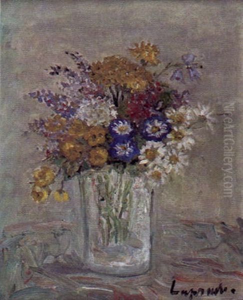 Fleurs Des Champs Dans Un Verre Oil Painting by Pierre Laprade