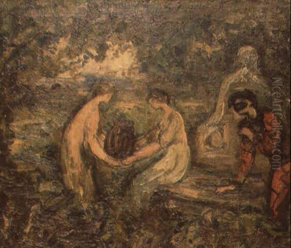 Arlequin Et Les Porteuses D'eau Oil Painting by Pierre Laprade